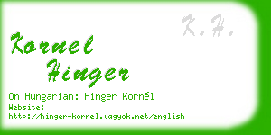 kornel hinger business card