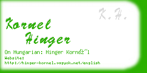 kornel hinger business card